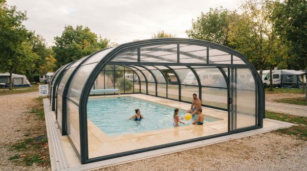 Prolonger les baignades en camping grâce à un abri de piscine